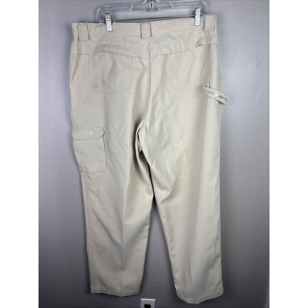 North Face Size 38 Tan Pants Cargo Pocket Hook Loop‎ Tekwear Technology Heavy